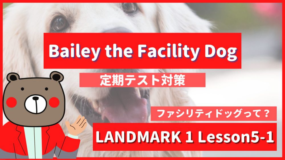 定期テスト Landmark1 高1 Lesson5 1 Bailey The Facility Dog P80 81 教科書本文解説 和訳 コミュ英 Teite Channel